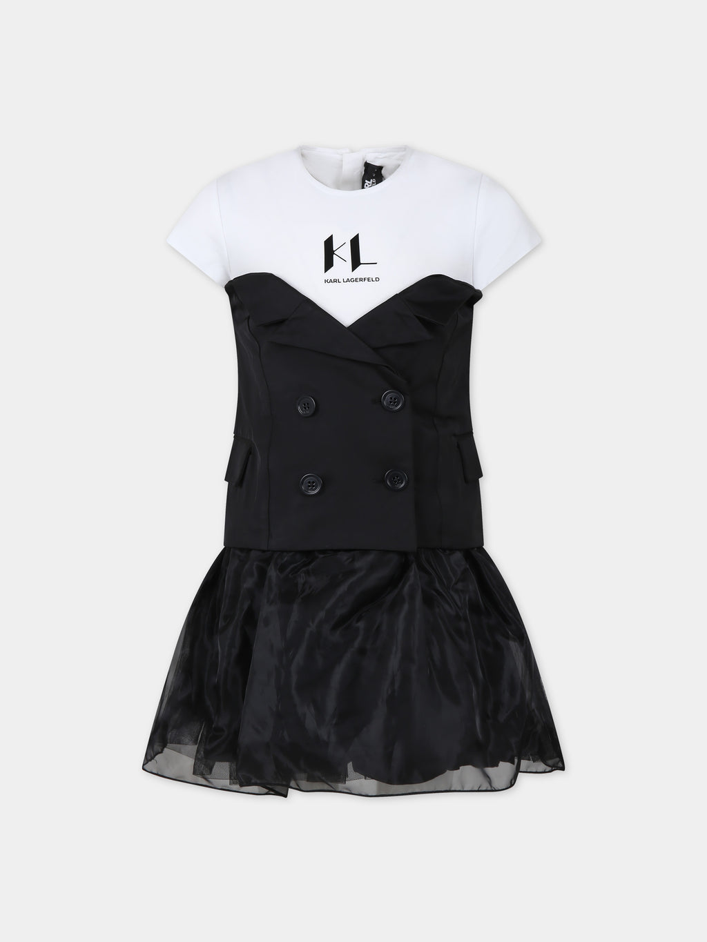 Robe noire pour fille avec logo